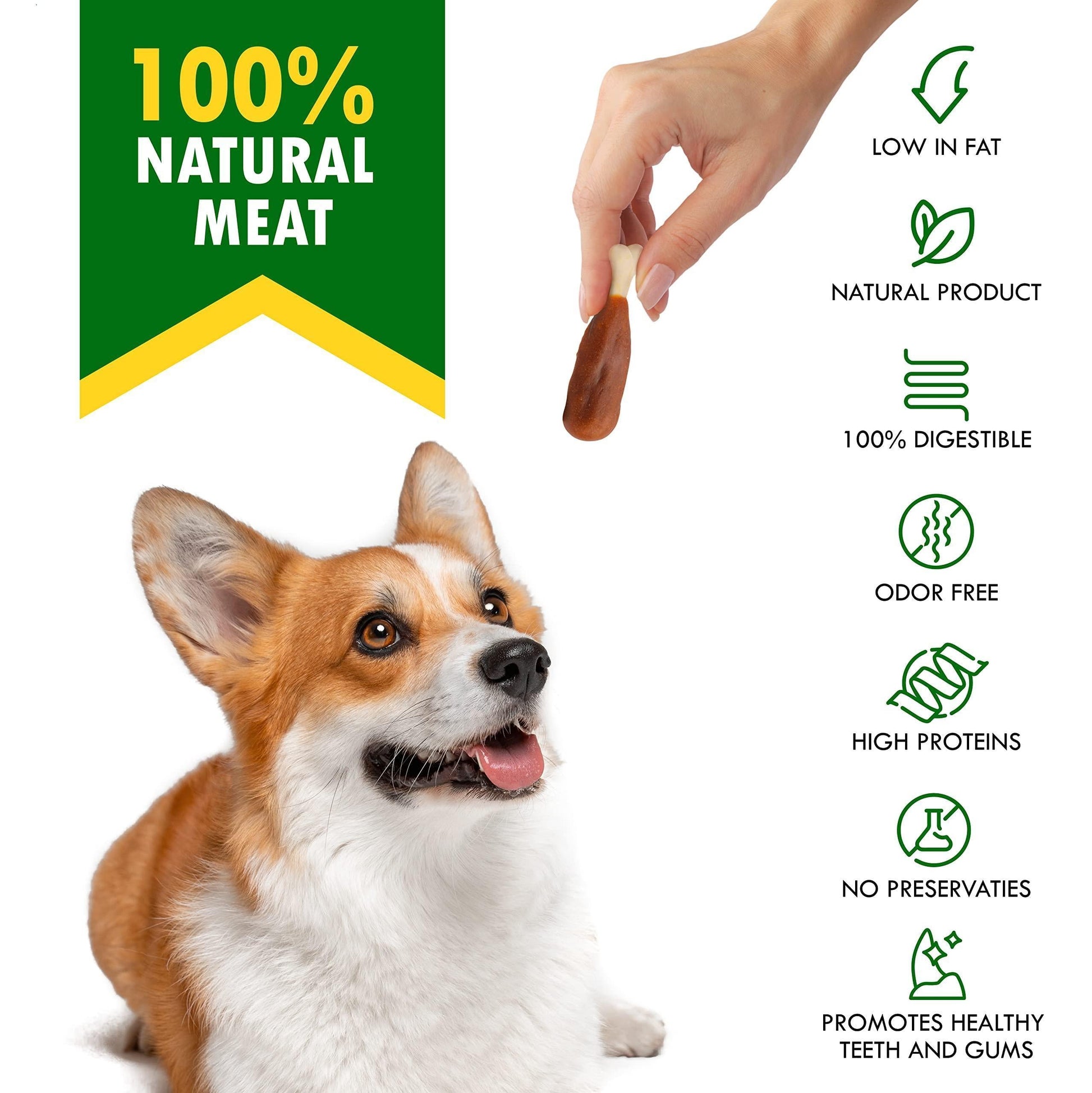 Dog Calcium Bones Wrapped Chicken & Rawhide Free Chew Treats Pet Healthy